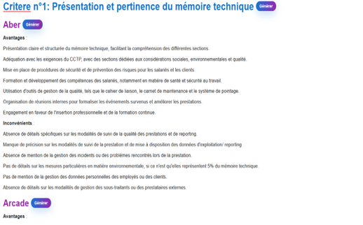 Mia analyse vos offres